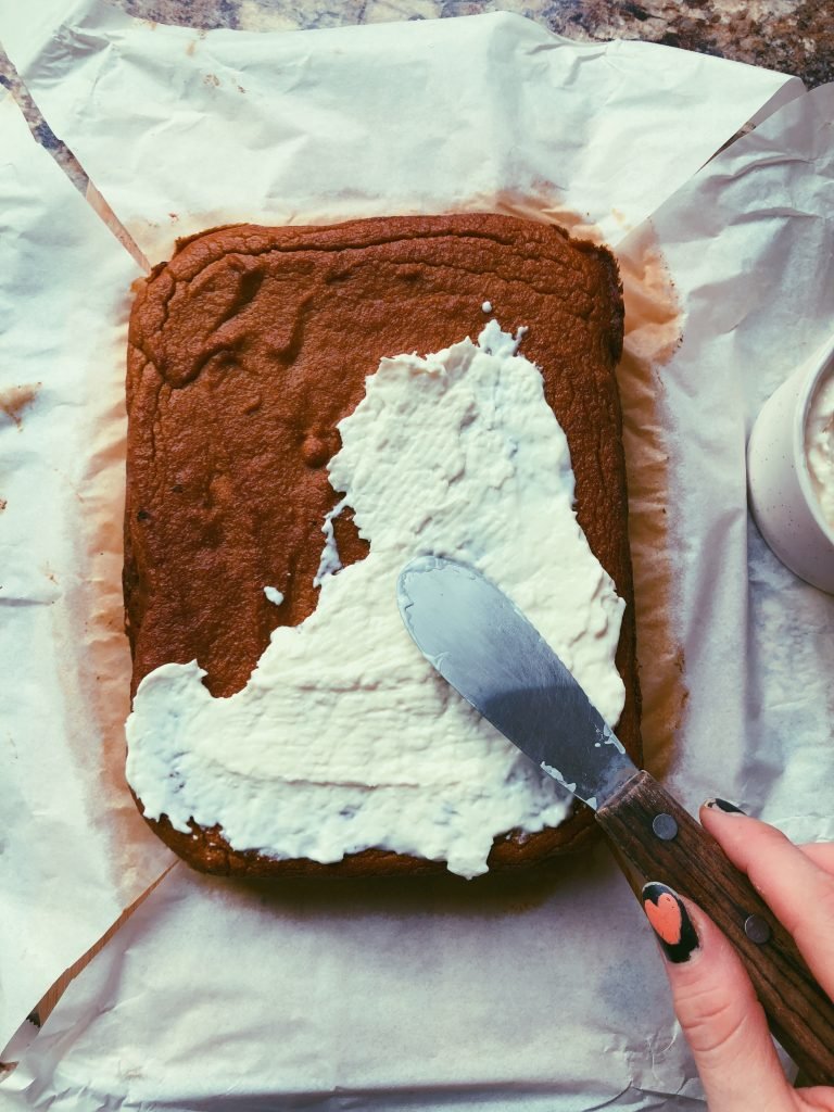 GRAIN FREE PUMPKIN CAKE WITH VANILLA FROSTING