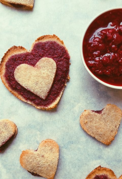 raspberry jam-filled cookies, grain free, scd diet, refined sugar free