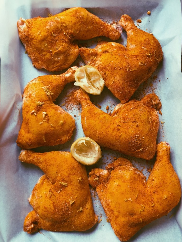 roasted lemon turmeric chicken legs