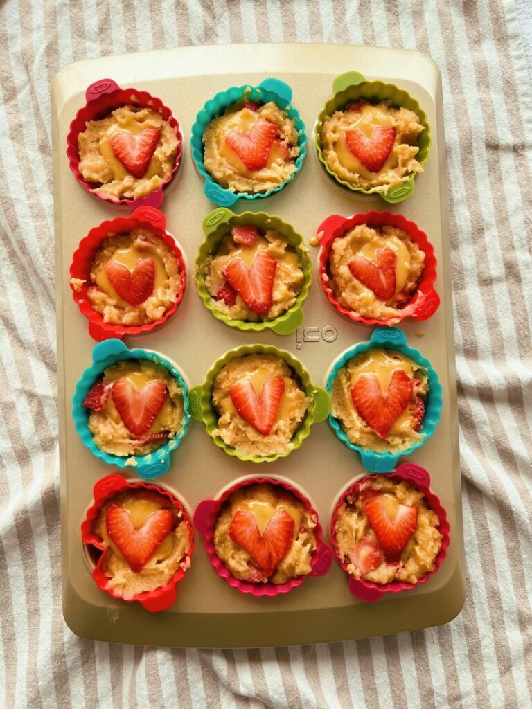 clementine curd & strawberry muffins
