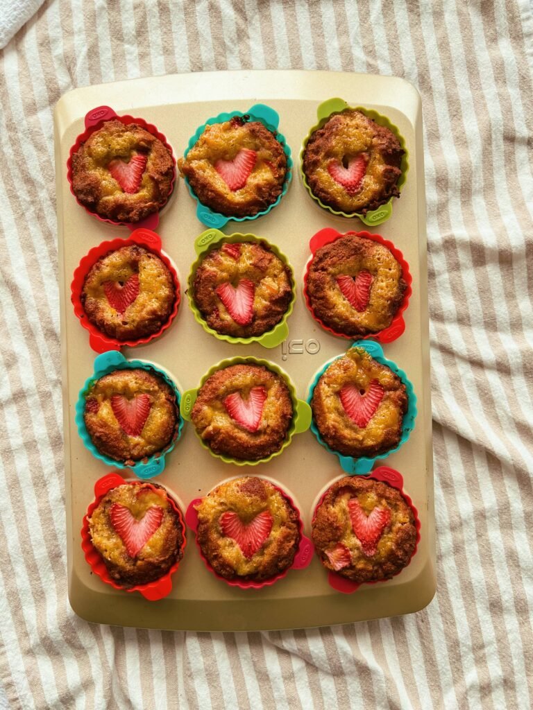 clementine curd & strawberry muffins