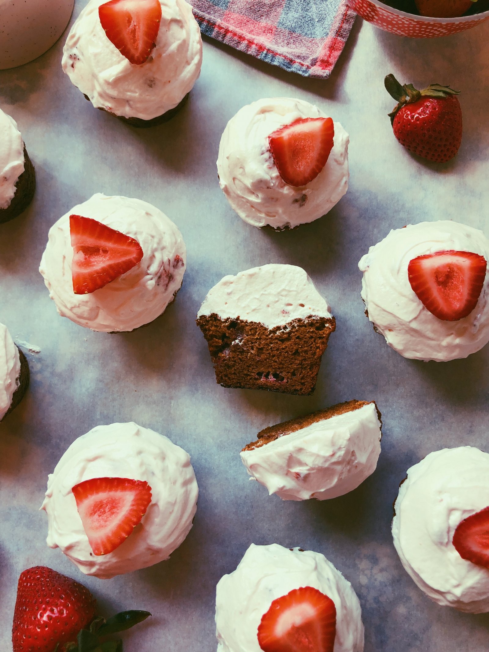 strawberry vanilla grain free cupcake