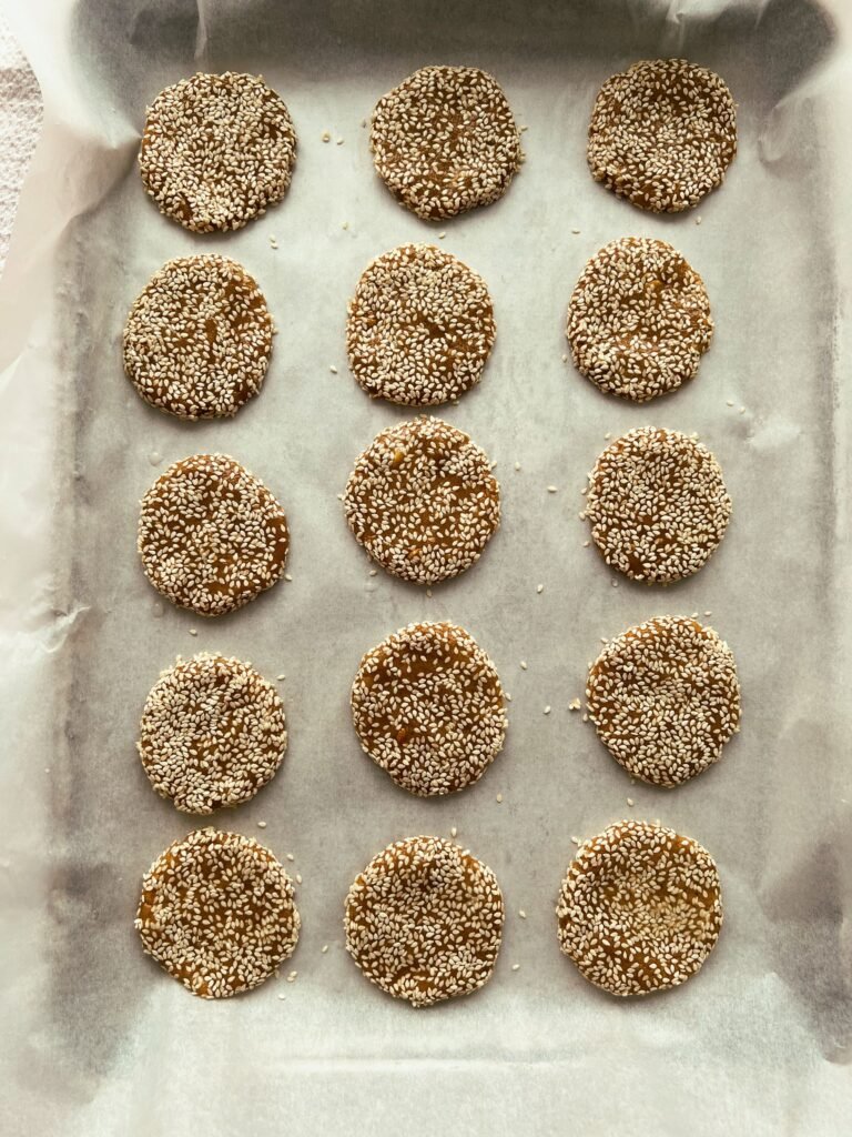 grain free lemon tahini sesame seed cookies