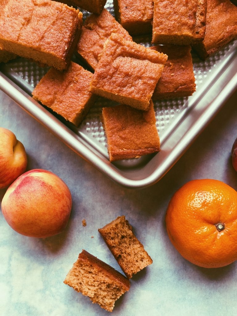 peach orange breakfast sheet cake
