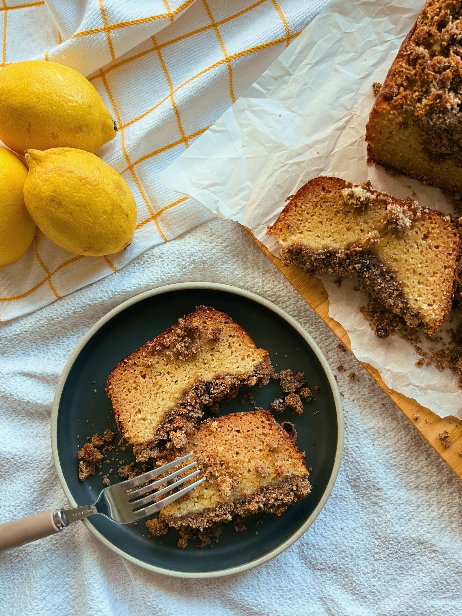 lemon olive oil loaf with blueberry cinnamon streusel (grain free, refined sugar free, scd diet)
