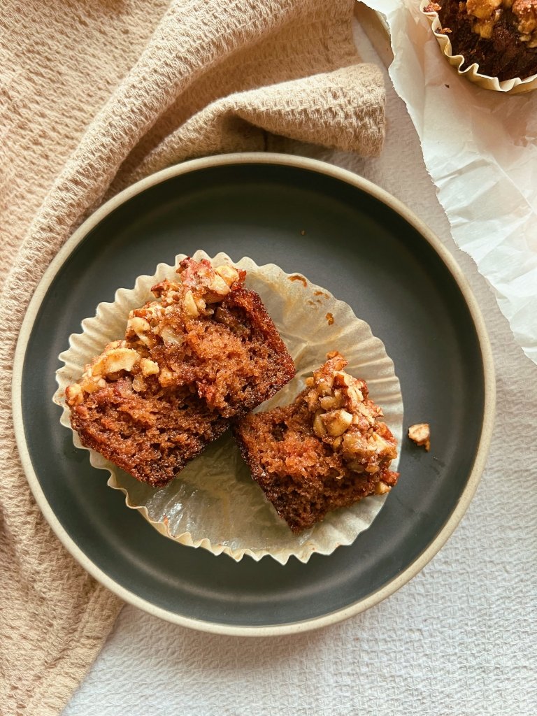 strawberry honey-infused muffins with granola crumb topping