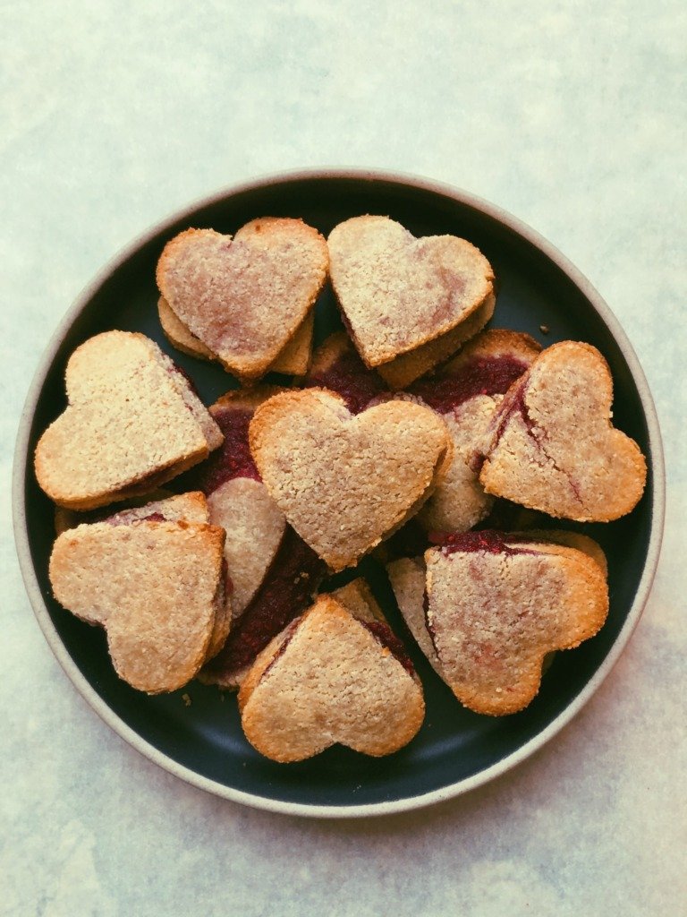 raspberry jam sandwich cookies (grain free, scd)
