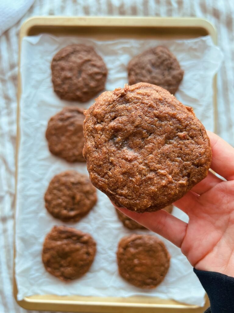 soft banana almond butter cookies (grain free, refined sugar free, baby led weaning)