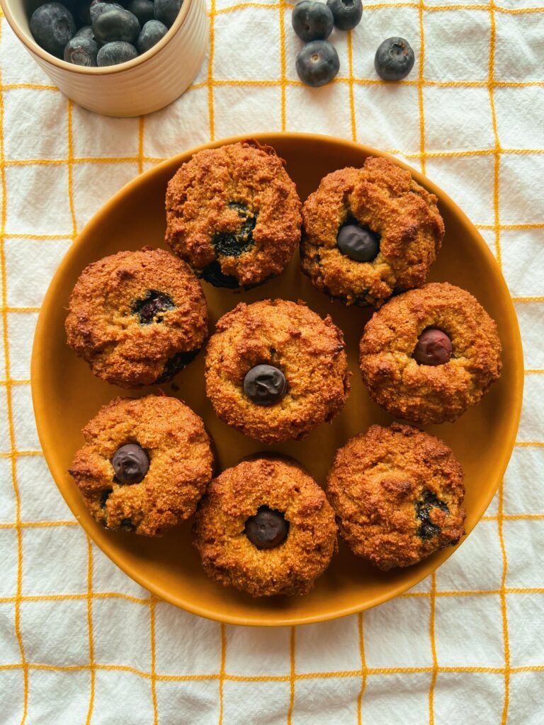 classic blueberry muffins (grain free, refined sugar free)