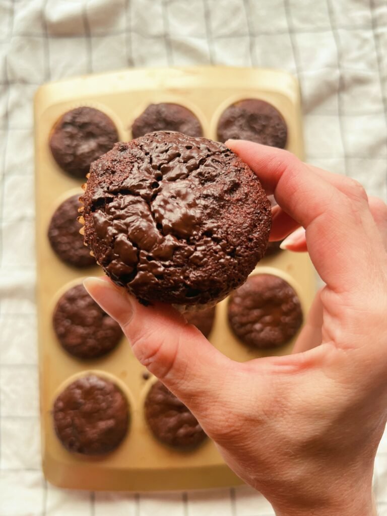double chocolate almond flour muffins