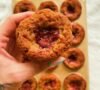 simple vanilla strawberry jam muffins