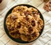 cherry pistachio crumble cookies (almond four, refined sugar free)