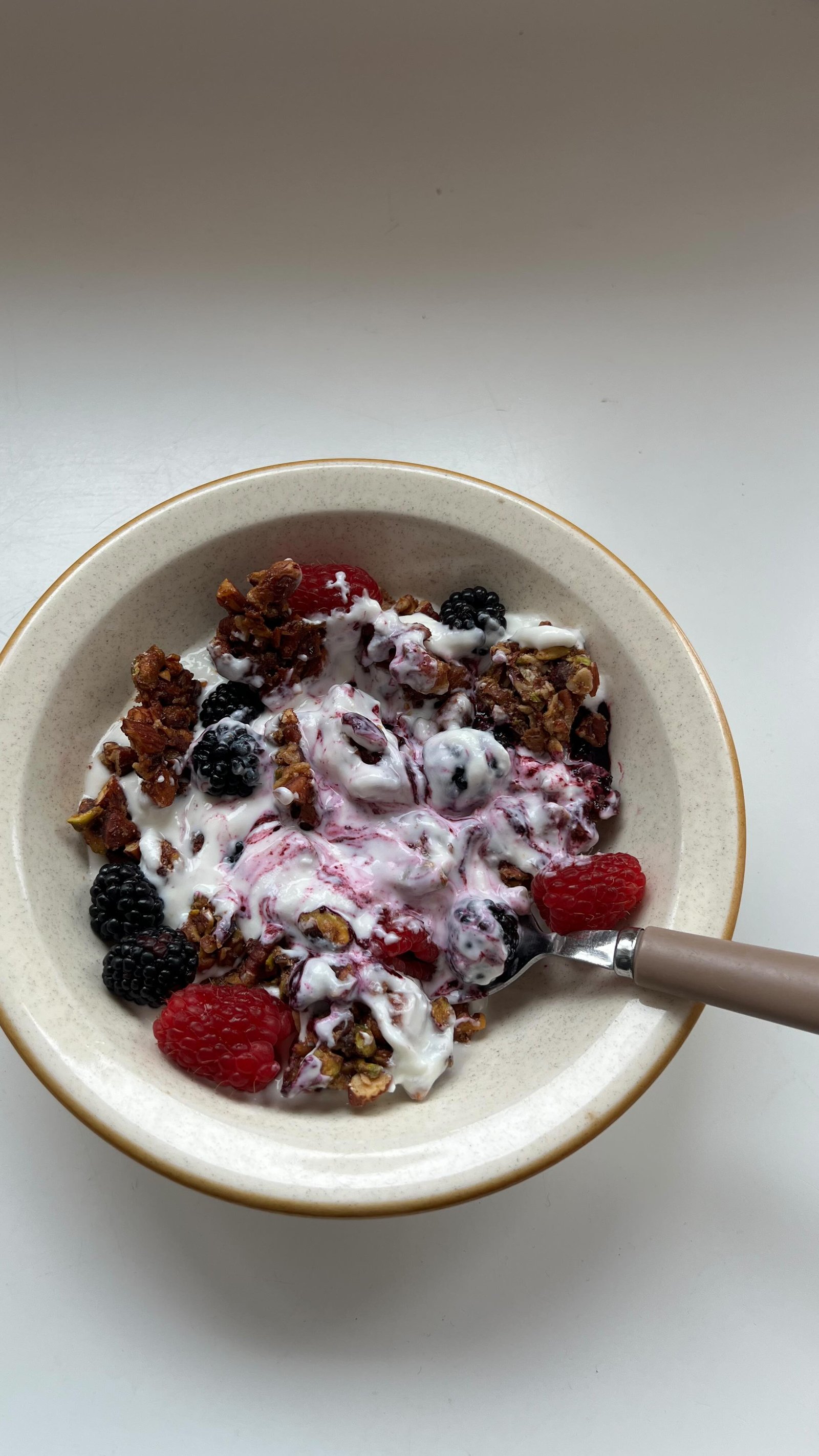 ALSO forgot to mention that making yogurt at home means no added sweeteners etc - i know exactly what’s in my yogurt and i add my own jam, honey etc when i eat it!! i also give it to my baby unsweetened and my toddler. good for the whole family 🤝

i have this recipe in my grain freee zine which is free to download on my website. if you want the link to download the zine and save the yogurt recipe comment “yogurt” below and i’ll dm it to you. the zine also has a bunch of other scd / grain free recipes!! did i mention it’s free???  meanwhile im working on a new ebook that is going to have 30 new and exclusive recipes 😮‍💨😌 

if you don’t want the whole zine and just want the yogurt recipe, save this post and grab the instructions below, it’s a bit long so it’ll continue in the comment section!

keep in mind, this is how i make MY 24 hour fermented yogurt in my instant pot. there are other ways to do it, including using a packaged yogurt starter and a designated yogurt maker, but this is what works best for me!

ingredients:
- 2 litres of 3% organic milk 
- 1/2 cup of Astro Original, plain yogurt

how to:
1) Using your instant pot, choose the ‘Yogurt’ setting. Under the Yogurt’ set your temperature to ‘High’ (181 degrees). Pour in the 2 litres of milk.
setting,
2 ) Place the lid on the instant pot and seal the varle. Press start t o begin boiling
the milk. 
3) Once it’s done boiling, it will beep. Right away, press start to boil again. Repeat a third time after this as well. (You’re boiling for a total of three times, at least).
4) You want the milk to reach a temperature of 180 degrees F- once you’ve boiled
it three times, it should be at this temperature. Carefully remove the instant pot
lid to avoid getting any water droplets inside the milk. Check the temparture to ensure the milk reached 180 degrees Farenheit.
5) Now, you want the milk to cool to 80 degrees Farenheit. Take out the instant
pot inner pot, and place it in a large bowl filled with ice to allow the milk to cool. (CONTD in comments) 

#crohnsdisease #homemadeyogurt #probiotics